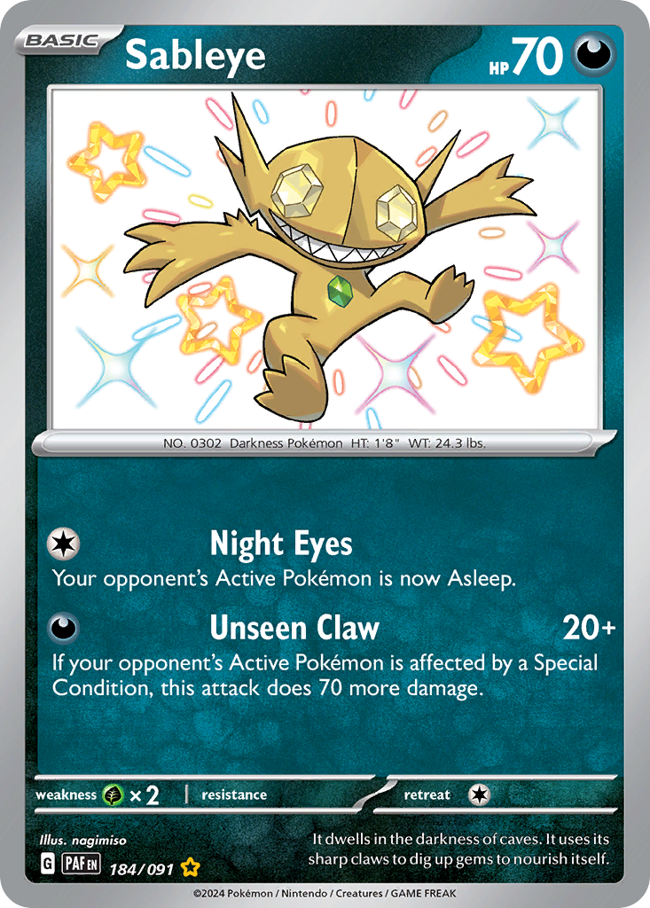 Paldean Fates Sableye #184/91